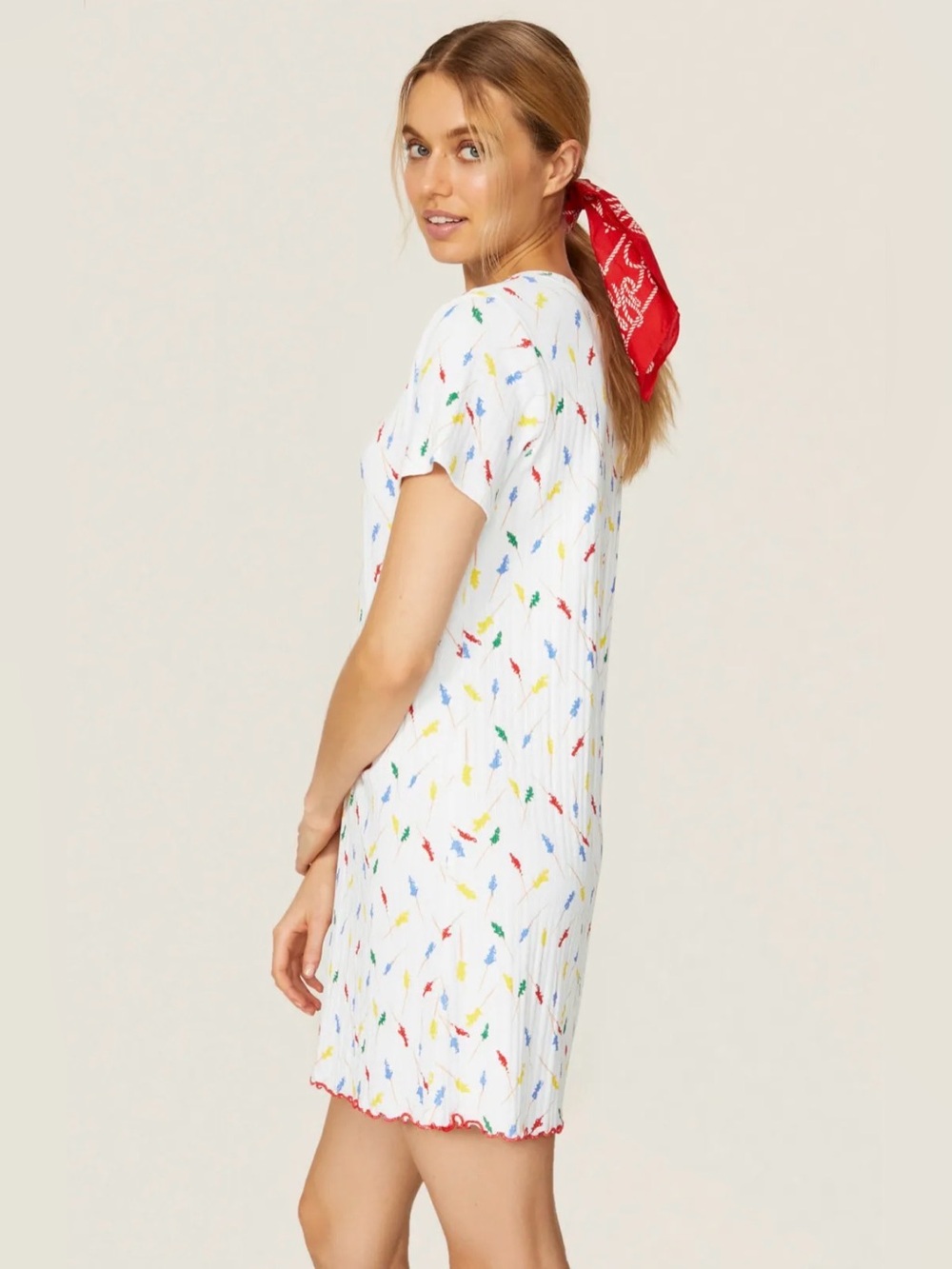 Rachel Antonoff Colorful Matchstick Print Knit Mini Dress XS Whimsical
